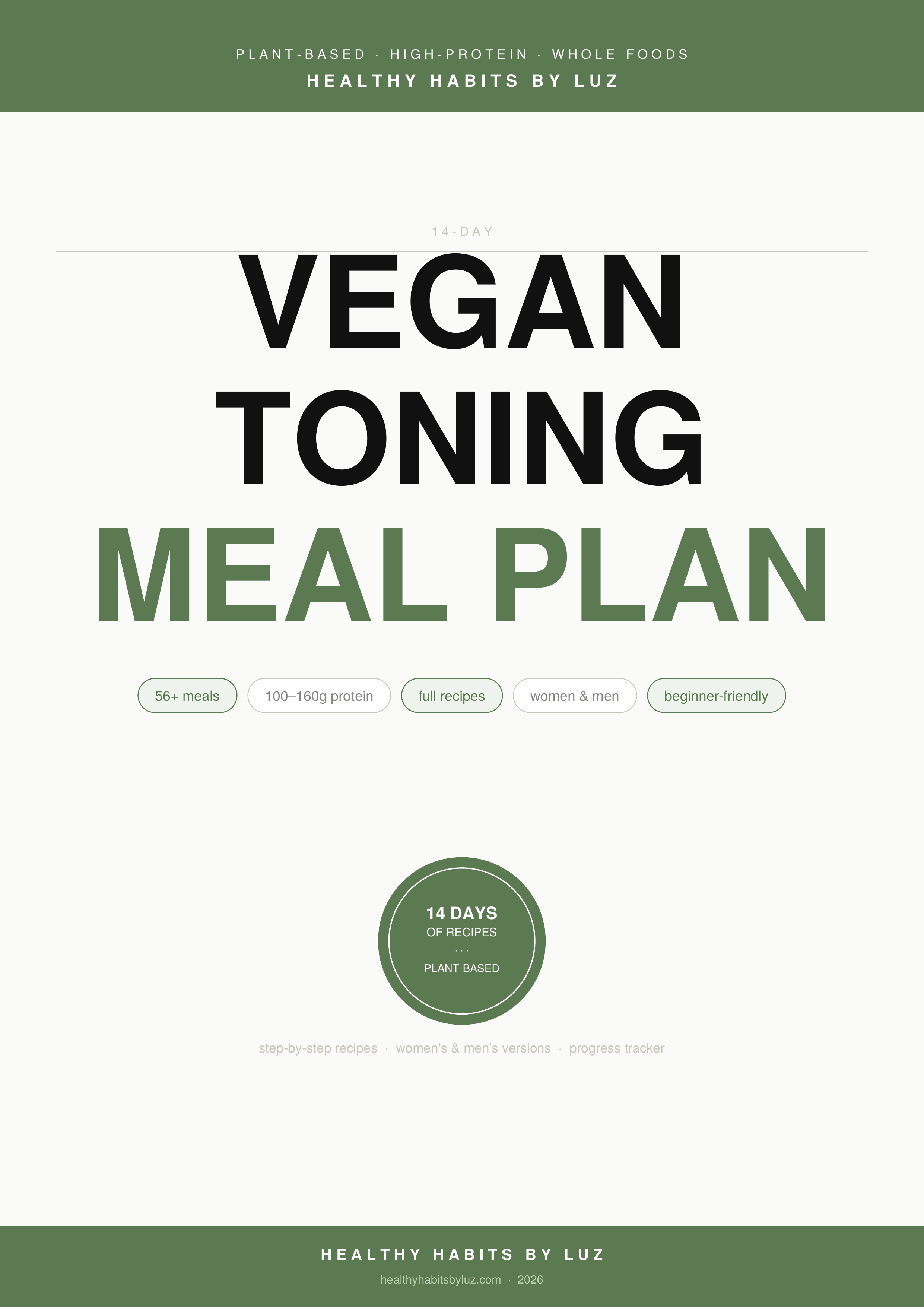 Two Week High-Protein Vegan Toning Meal Plan